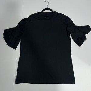 Paskho XXL black wool tunic top with pockets